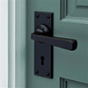 Manson Handle, Bristol Keyhole Plate, Matt Black