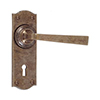 Manson Handle, Nowton Keyhole Plate, Antiqued Brass