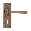 Manson Handle, Ripley Keyhole Plate, Antiqued Brass