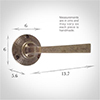 Manson Handle, Reeded Plate, Antiqued Brass