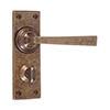 Manson Handle, Bristol Privacy Plate, Antiqued Brass