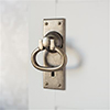 Pair of Foxhall Lever Handles with Bristol Keyhole Plates in Antiqued Brass