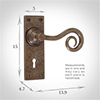 Curled Handle, Bristol Keyhole Plate, Antiqued Brass
