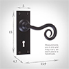 Curled Handle, Bristol Keyhole Plate, Matt Black