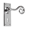 Curled Handle, Bristol Keyhole Plate, Nickel