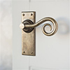 Curled Handle, Bristol Plain Plate, Antiqued Brass