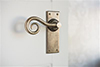 Curled Handle, Bristol Plain Plate, Antiqued Brass