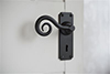 Curled Handle, Ilkley Keyhole Plate, Matt Black