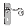 Curled Handle, Ilkley Keyhole Plate, Nickel