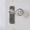 Curled Handle, Ilkley Keyhole Plate, Nickel