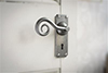 Curled Handle, Ilkley Keyhole Plate, Polished