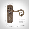 Curled Handle, Nowton Keyhole Plate, Antiqued Brass