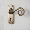 Curled Handle, Nowton Keyhole Plate, Antiqued Brass