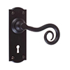 Curled Handle, Nowton Keyhole Plate, Matt Black