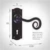 Curled Handle, Nowton Keyhole Plate, Matt Black