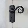 Curled Handle, Nowton Keyhole Plate, Matt Black