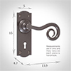 Curled Handle, Nowton Keyhole Plate, Polished