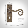 Curled Handle, Ripley Keyhole Plate, Antiqued Brass