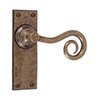 Curled Handle, Ripley Plain Plate, Antiqued Brass