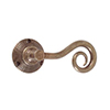 Curled Handle, Reeded Plate, Antiqued Brass