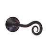 Curled Handle, Reeded Plate, Matt Black