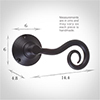 Curled Handle, Reeded Plate, Matt Black