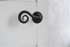 Curled Handle, Reeded Plate, Matt Black