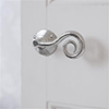 Curled Handle, Reeded Plate, Nickel