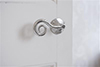 Curled Handle, Reeded Plate, Nickel