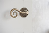 Curled Handle, Shaftesbury Plate, Antiqued Brass