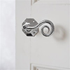 Curled Handle, Shaftesbury Plate, Nickel