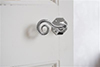 Curled Handle, Shaftesbury Plate, Nickel