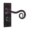 Curled Handle, Bristol Privacy Plate, Matt Black