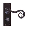 Curled Handle, Bristol Privacy Plate, Matt Black