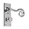 Curled Handle, Bristol Privacy Plate, Nickel