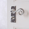 Curled Handle, Bristol Privacy Plate, Nickel