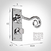 Curled Handle, Bristol Privacy Plate, Nickel