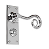 Curled Handle, Bristol Privacy Plate, Nickel