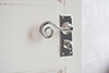 Curled Handle, Bristol Privacy Plate, Nickel