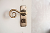 Curled Handle, Ilkley Privacy Plate, Antiqued Brass