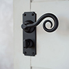 Curled Handle, Ilkley Privacy Plate, Matt Black