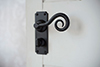 Curled Handle, Ilkley Privacy Plate, Matt Black