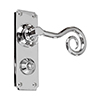 Curled Handle, Ilkley Privacy Plate, Nickel