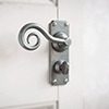 Curled Handle, Ilkley Privacy Plate, Polished