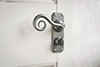 Curled Handle, Ilkley Privacy Plate, Polished