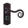 Curled Handle, Nowton Privacy Plate, Matt Black