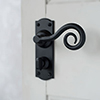 Curled Handle, Nowton Privacy Plate, Matt Black