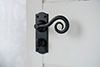 Curled Handle, Nowton Privacy Plate, Matt Black