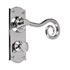 Curled Handle, Nowton Privacy Plate, Nickel