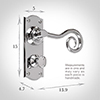 Curled Handle, Nowton Privacy Plate, Nickel